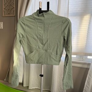 90 degree Women's Green Zip-Up Top